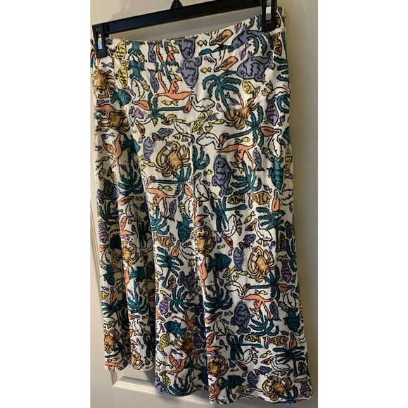 Vintage Sweater Bee by Banff M Medium Sealife Print Cotton Midi Skirt - Picture 4 of 14